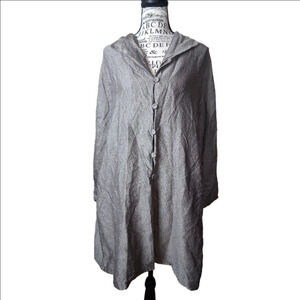 Eileen Fisher Small Long Sleeve Button Up Jacket Gray Brown NWOT